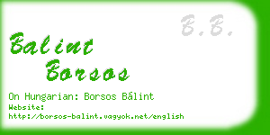 balint borsos business card
